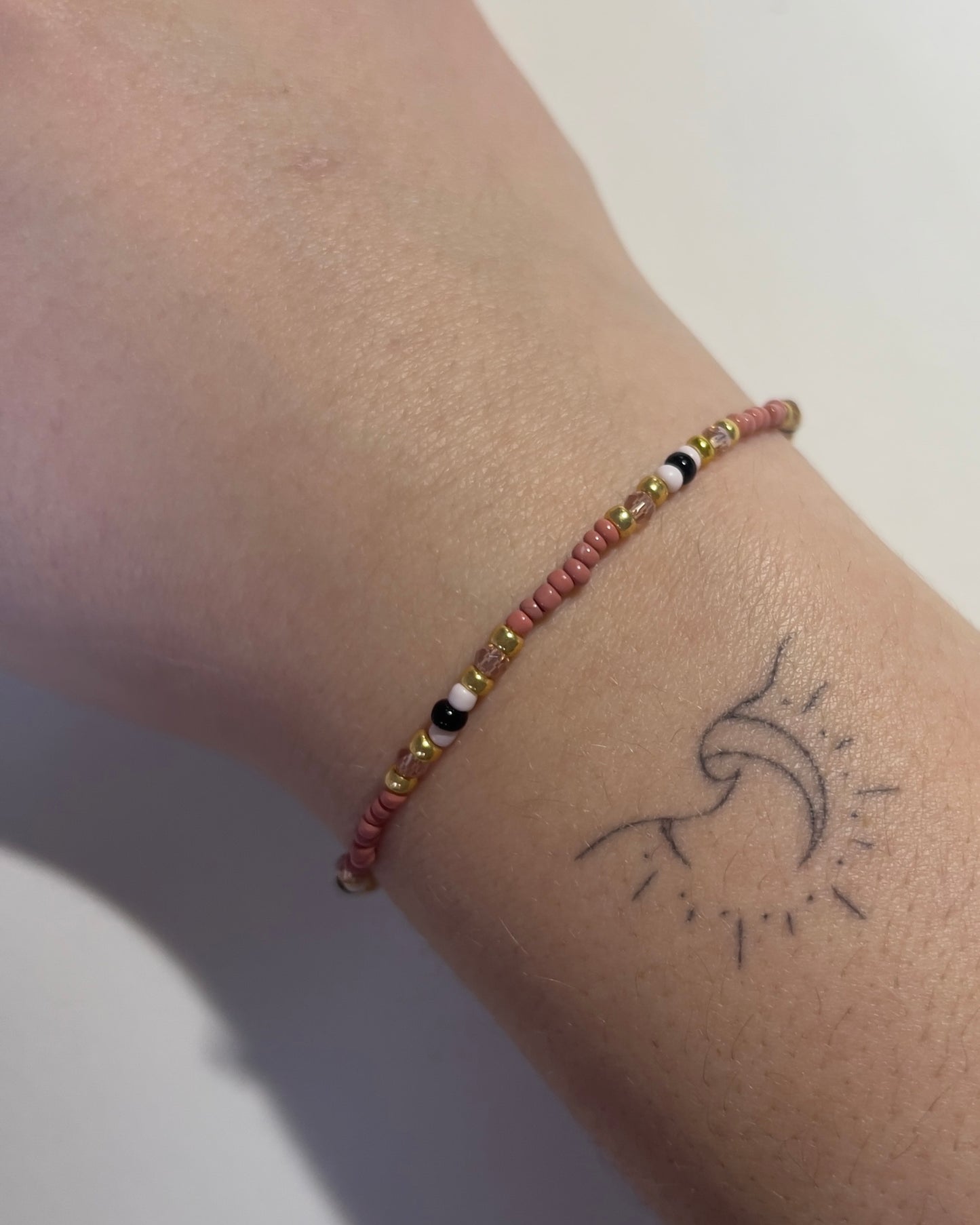 Handmade Beaded Bracelet Pink Eye