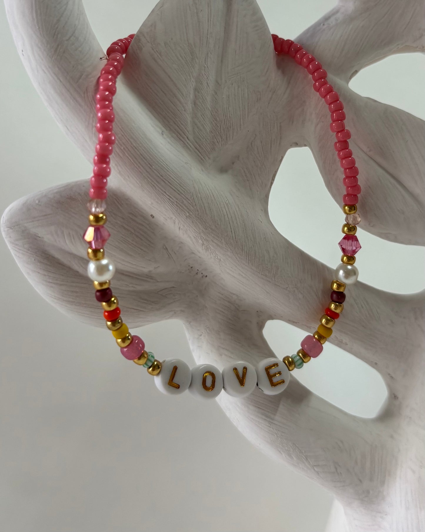 Handmade Beaded Anklet Love