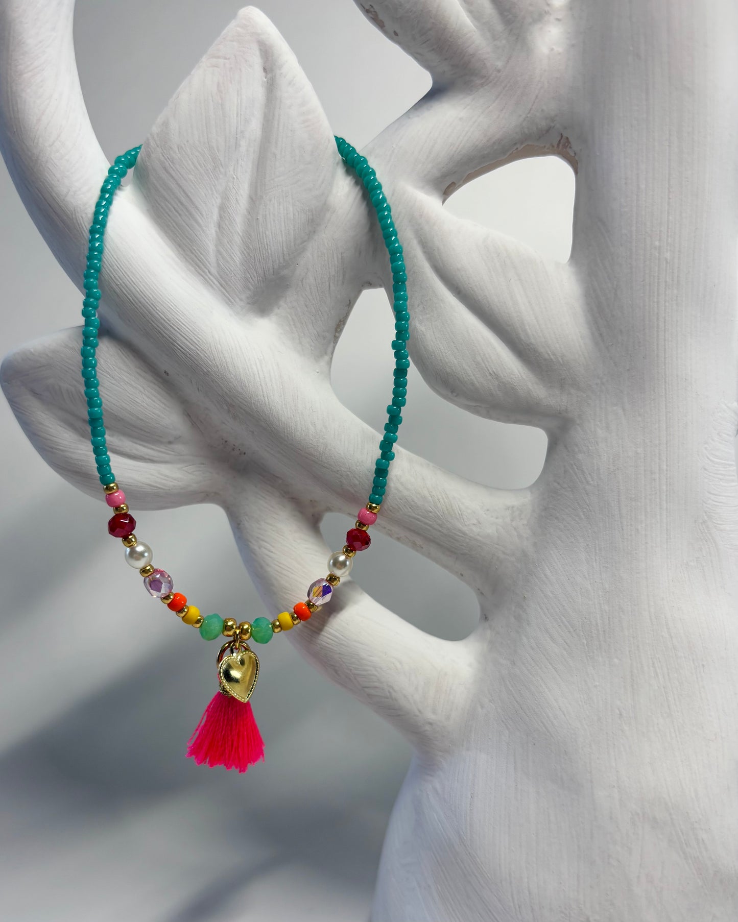 Handmade Beaded Anklet Turquoise