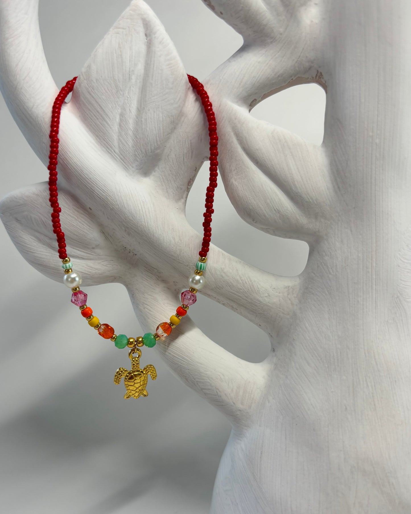 Handmade Beaded Anklet Turtle