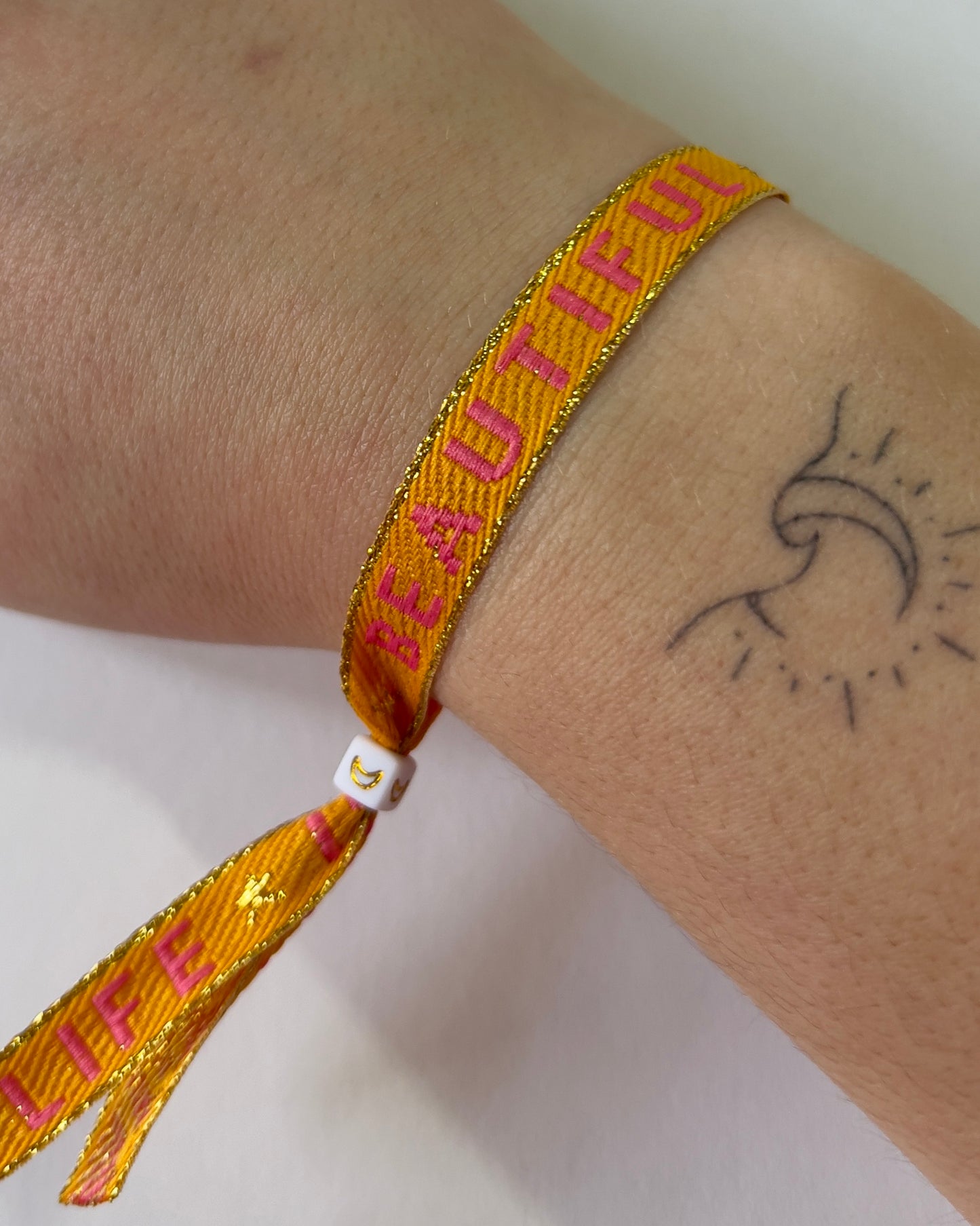 Handmade Ribbon Bracelet Life is Beautifull