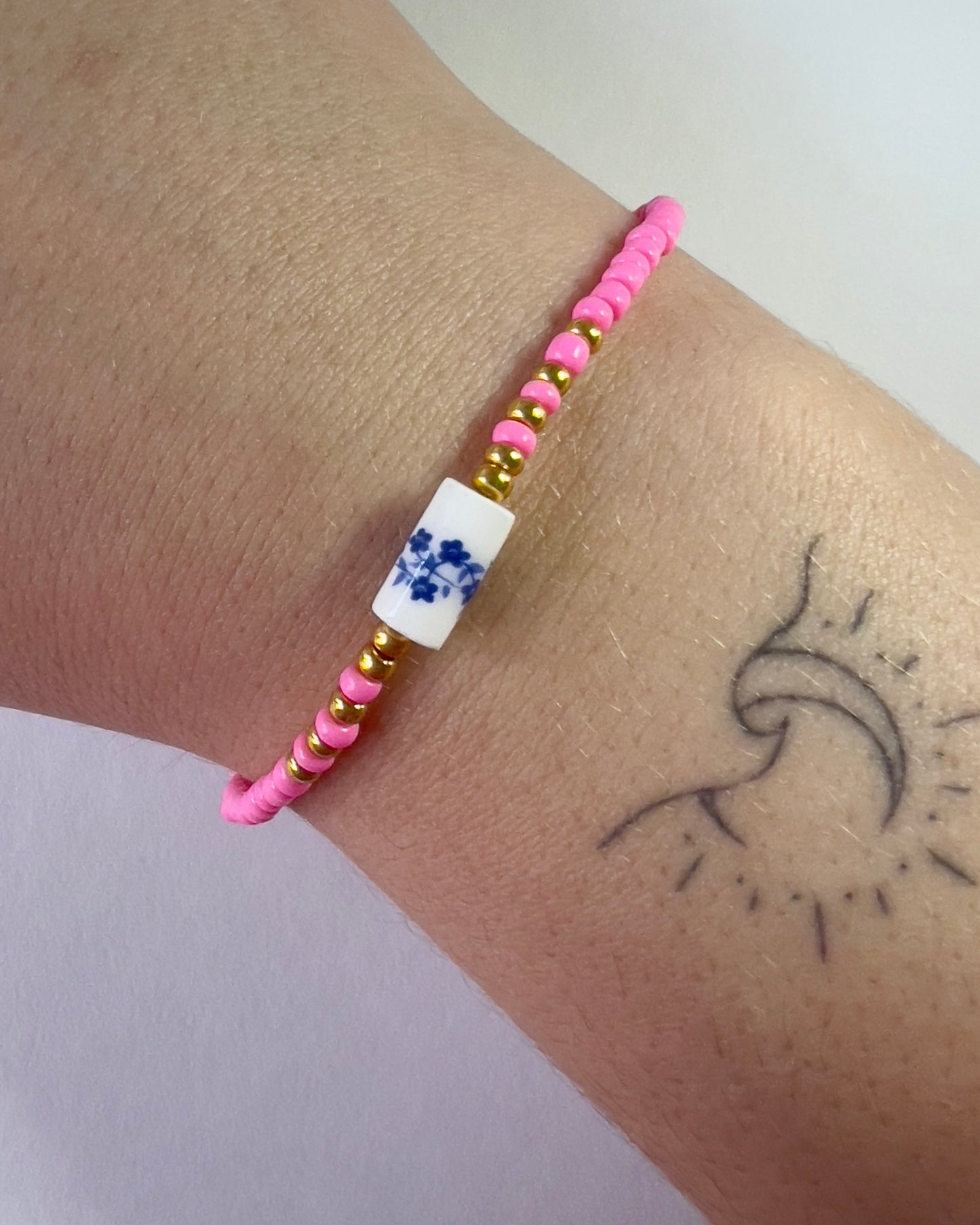 Handmade Beaded Bracelet Pink