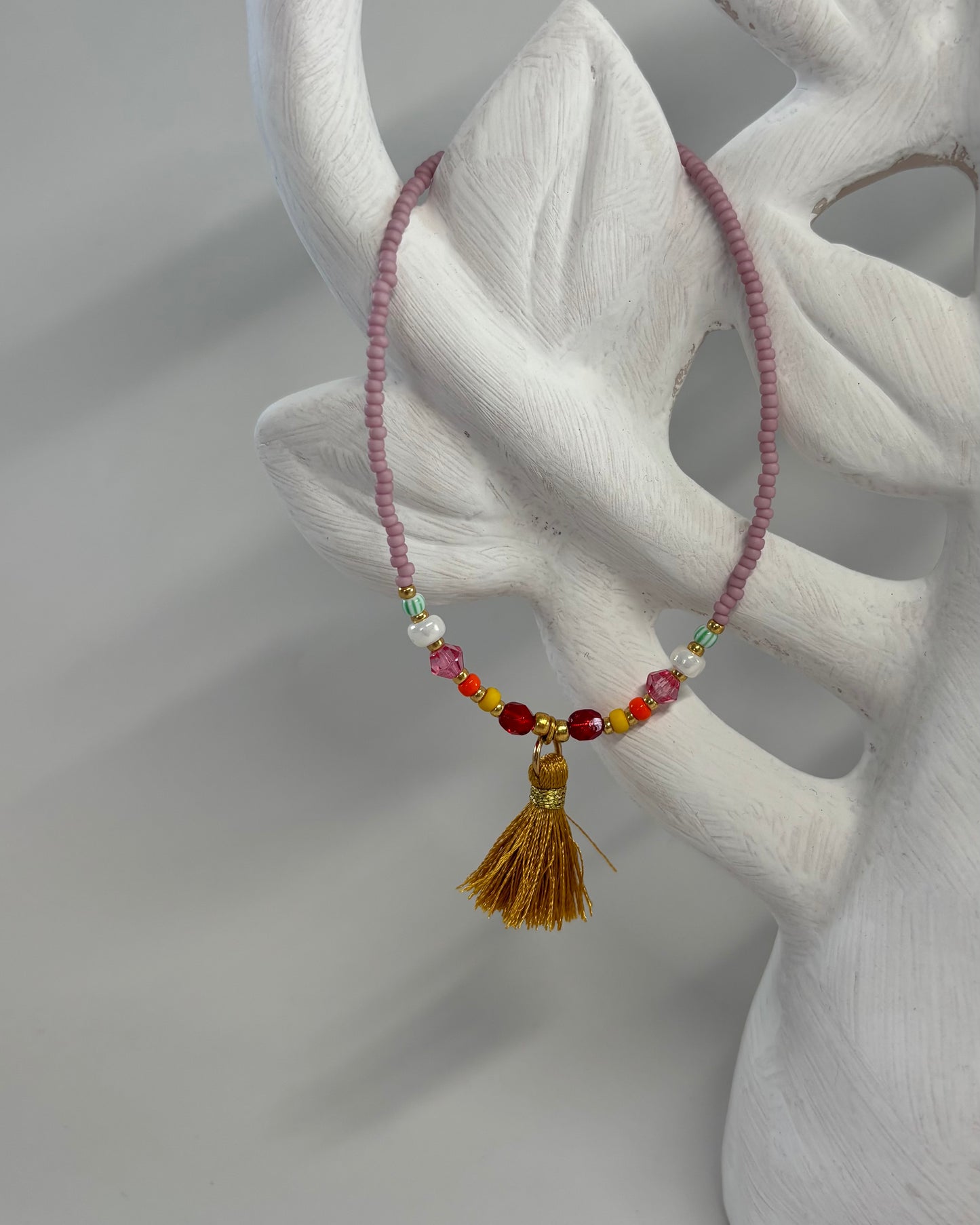 Handmade Beaded Anklet Lila