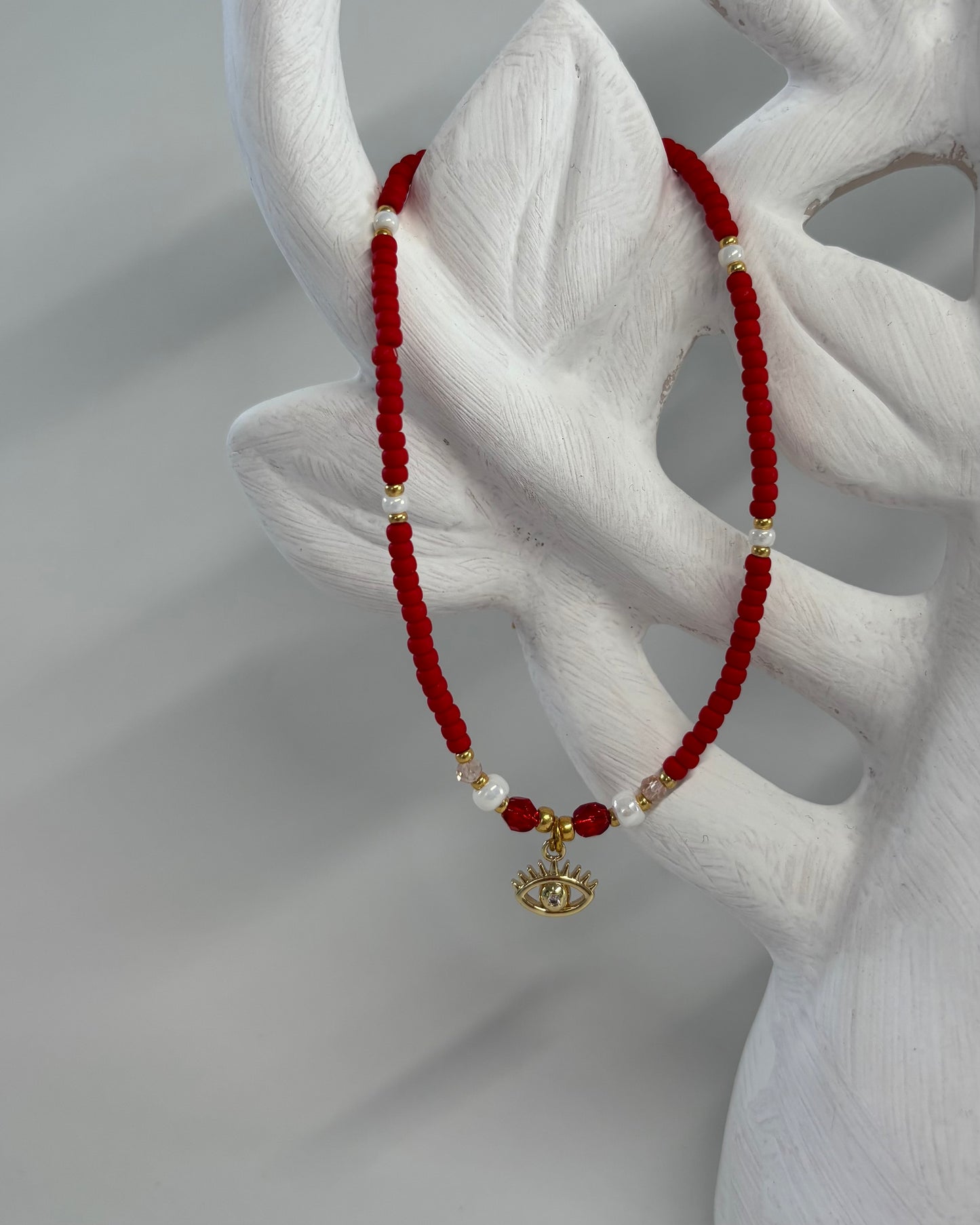Handmade Beaded Anklet Red eye