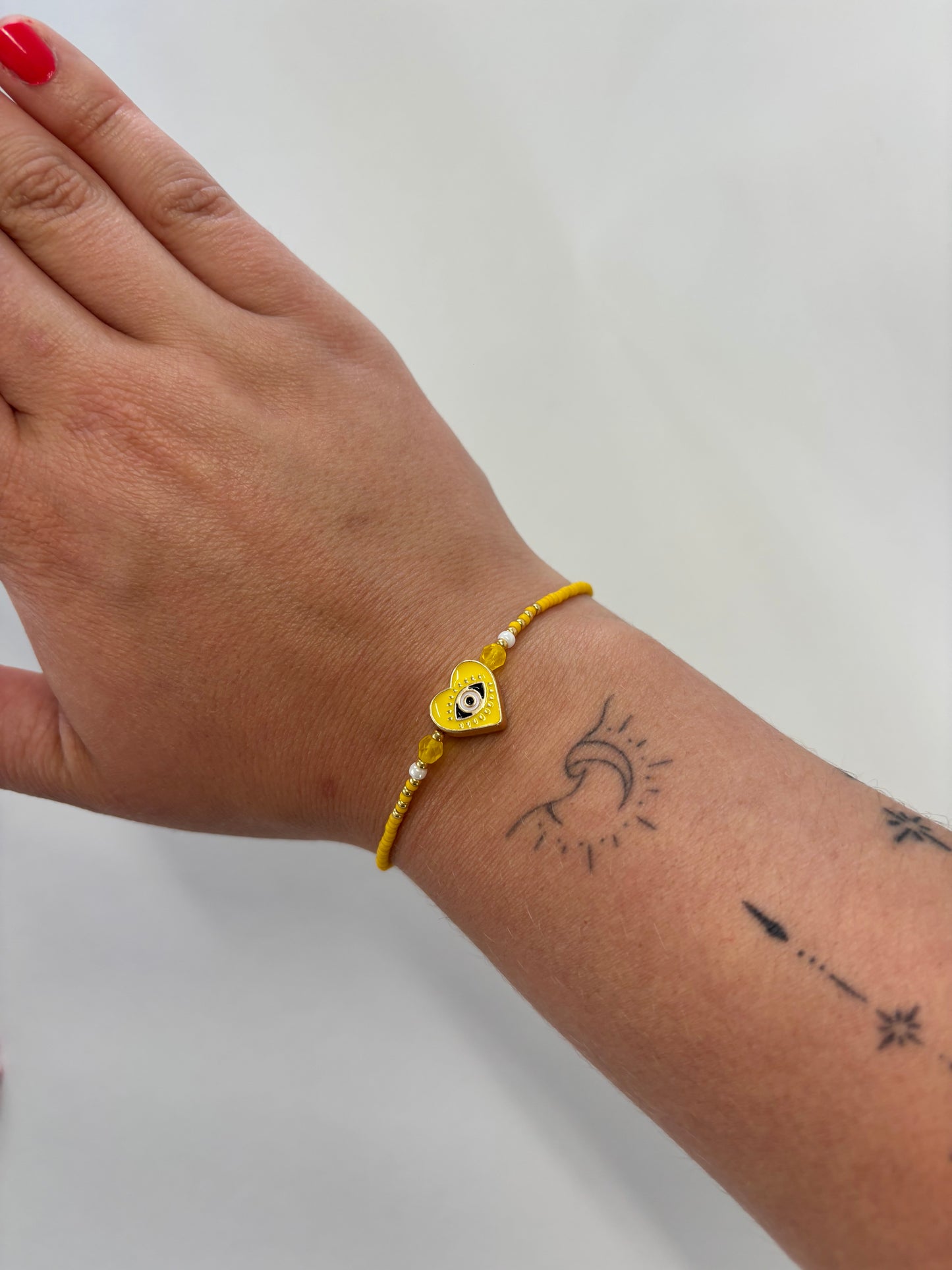 Handmade Beaded Bracelet Yellow Eye