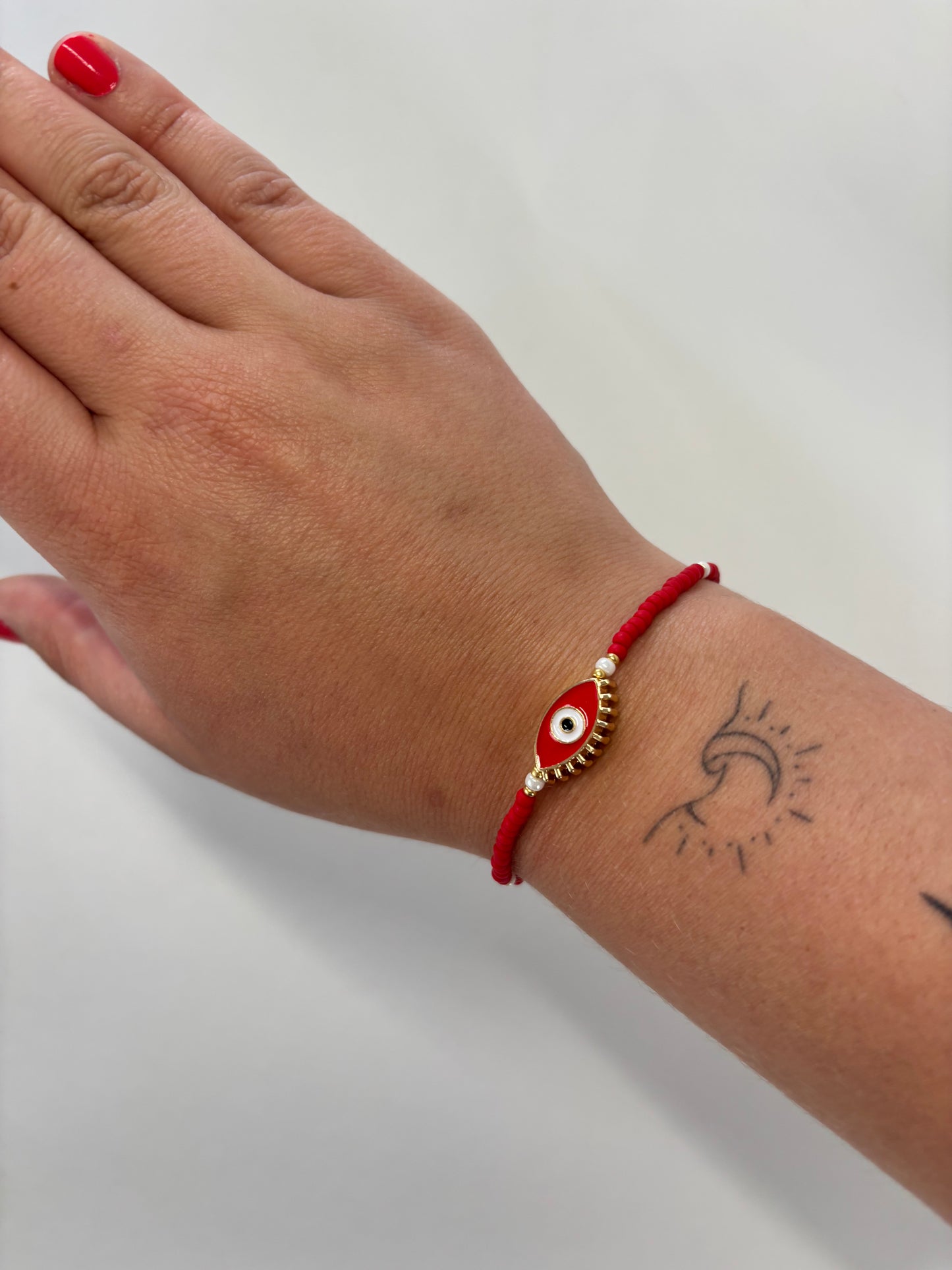 Handmade Beaded Bracelet Red Eye