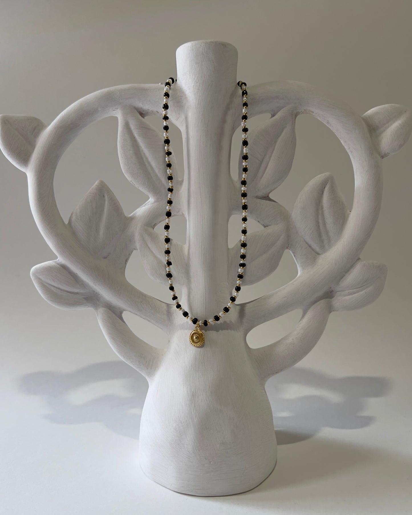 Handmade Beaded Necklace Golden Coin