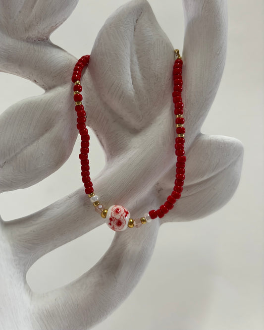 Handmade Beaded Bracelet Red