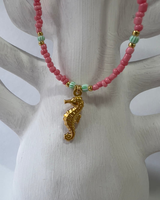 Handmade Beaded Necklace Seahorse