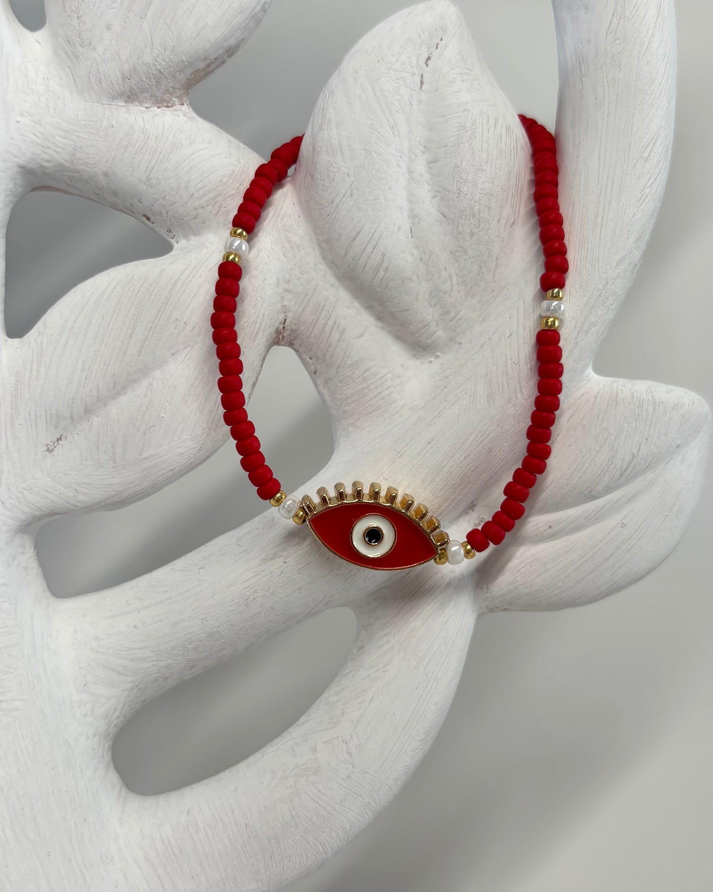Handmade Beaded Bracelet Red Eye