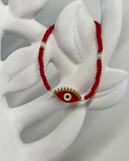 Handmade Beaded Bracelet Red Eye
