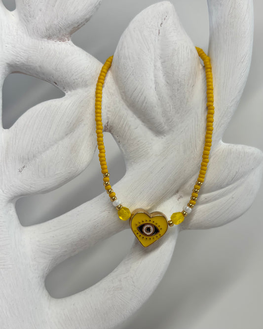 Handmade Beaded Bracelet Yellow Eye